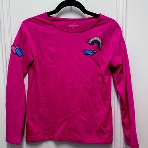 Girls pink, patch Vineyard Vines long-sleeve tee. Size L.